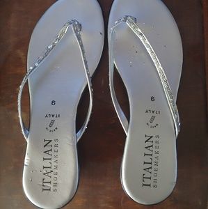 Italian Shoemakers Silver Sandals Size 9
